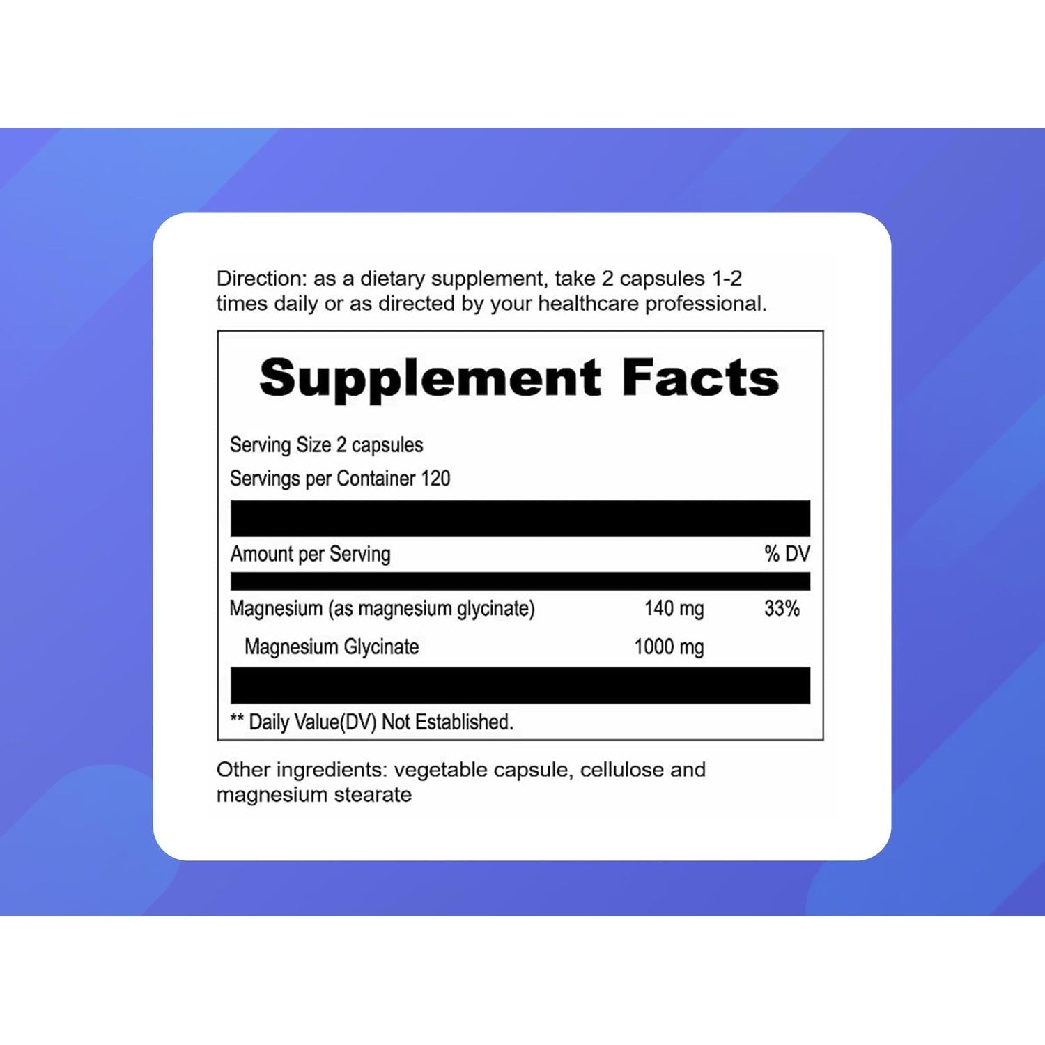 UpNourish Magnesium Glycinate Chelate 500mg Capsules - Highly Absorbable Pure Chelated Magnesium Supplement