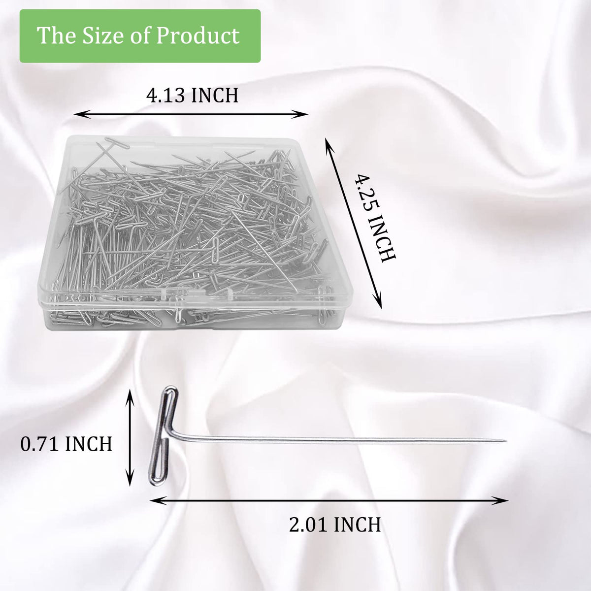 200Pcs T Pins, 2 inch Sewing Pins, Stainless Steel Wig Pin for Wigs, T-pins for Foam Head, Long Straight Pin for Sewing, Craft, Quilting and Blocking Knitting, Office, Decoration by Sunenlyst