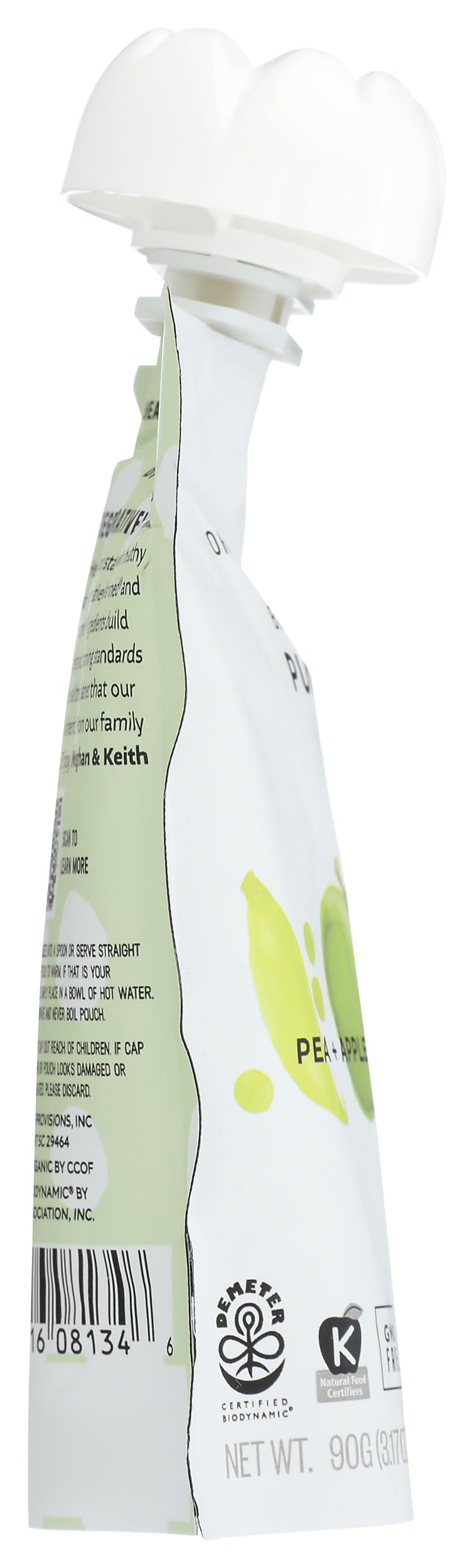 White Leaf Provisions, Baby Food Puree Pea Apple Cauliflower Organic, 3.17 Ounce