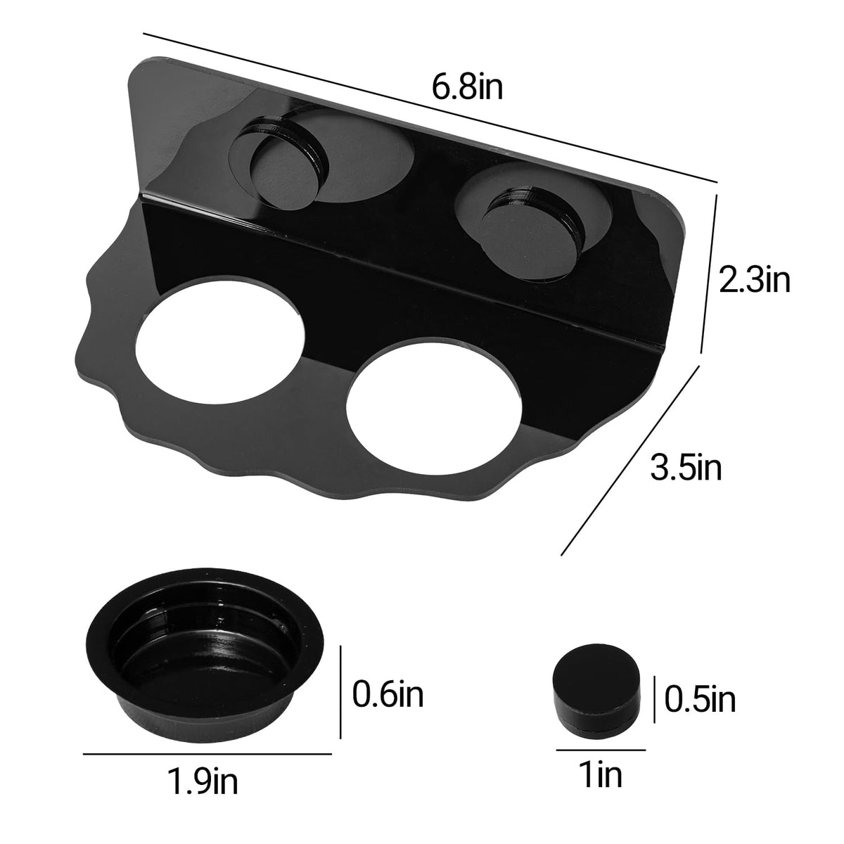 REPTI ZOO Magnetic Gecko Feeding Ledge, Acrylic Aboreal Feeding Ledge with 6PCS Cups, Strong Magnetic Reptile Ledge Gecko Food Ledge