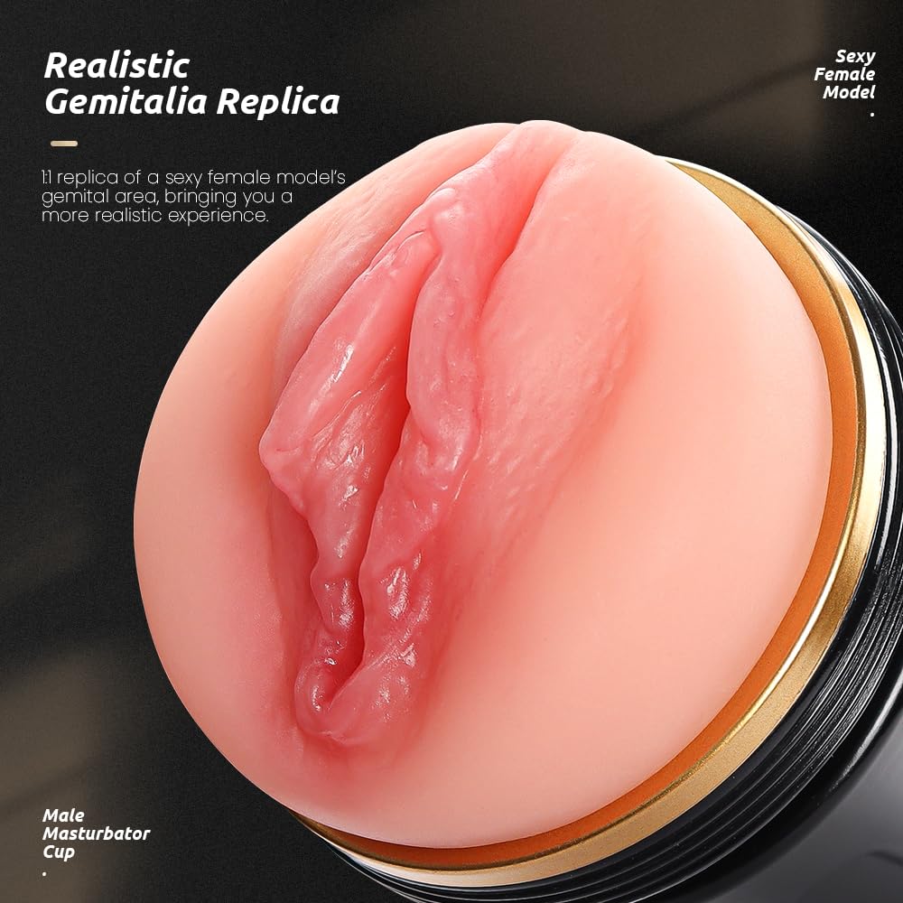 Male Masturbator, Kingdemer Sex Toys Realistic Pocket Pussy Vagina Textured with 7.5in Depth Lifelike Soft and Flesh Texture, Penis Training Masturbators Light Sex Machine Toy for Men