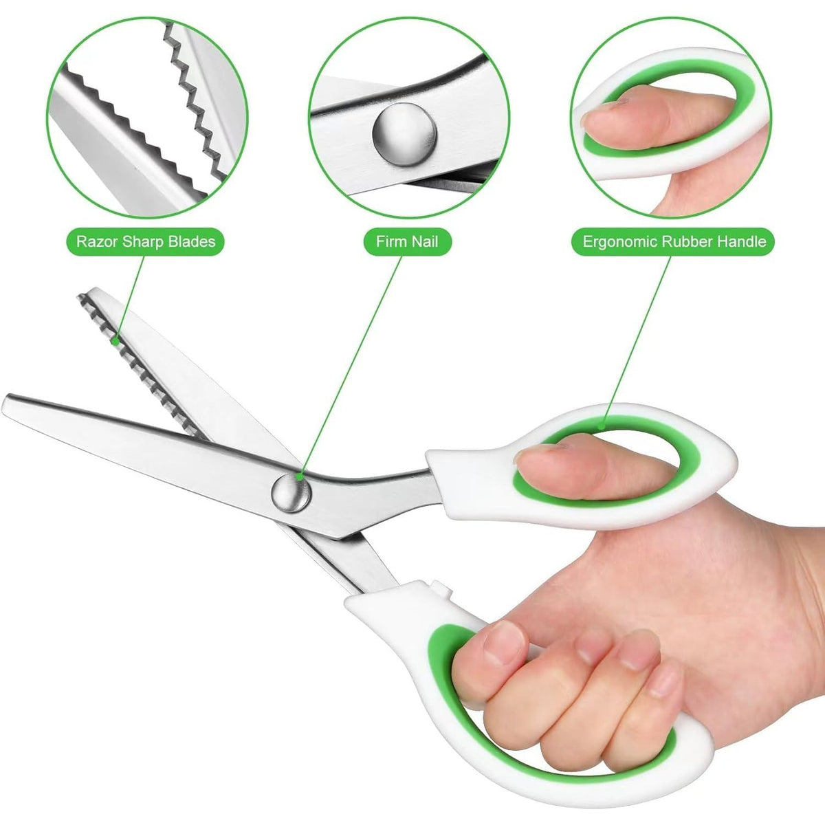 Pinking Shears 9 Inch Zig Zag Scissors for Fabric, Sewing and Dressmaking