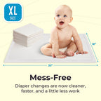 Peekapoo X-Large Disposable Baby Changing Pad Liners, 50 Pack, 30 x 18 in