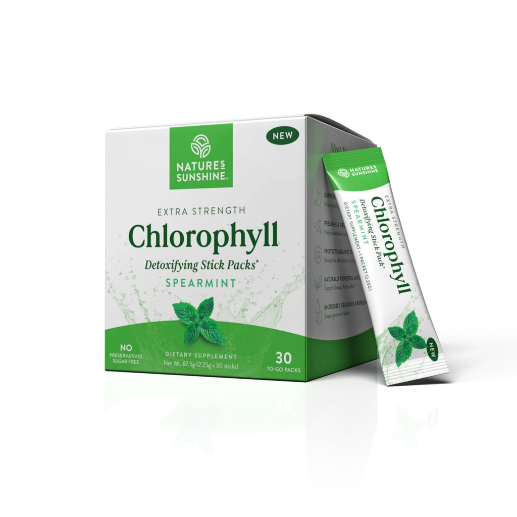 Nature's Sunshine Chlorophyll Stick Packs: Supercharge Your Detox and Boost Gut Health in Convenient, Delicious Stick Packs (Lime Twist)