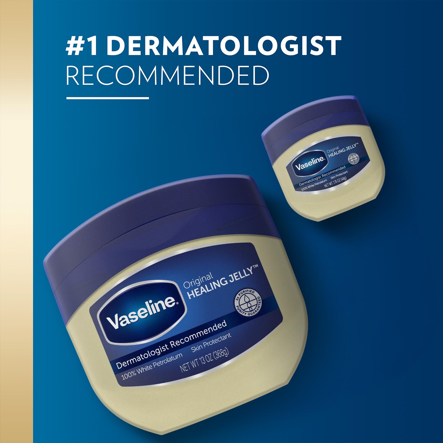 Buy now Vaseline Petroleum Jelly 2-Size Variety 4-Pack â€“ Hypoallergenic Skin Protectant, Unscented Healing Ointment for Beauty & Personal Care at indiglob india