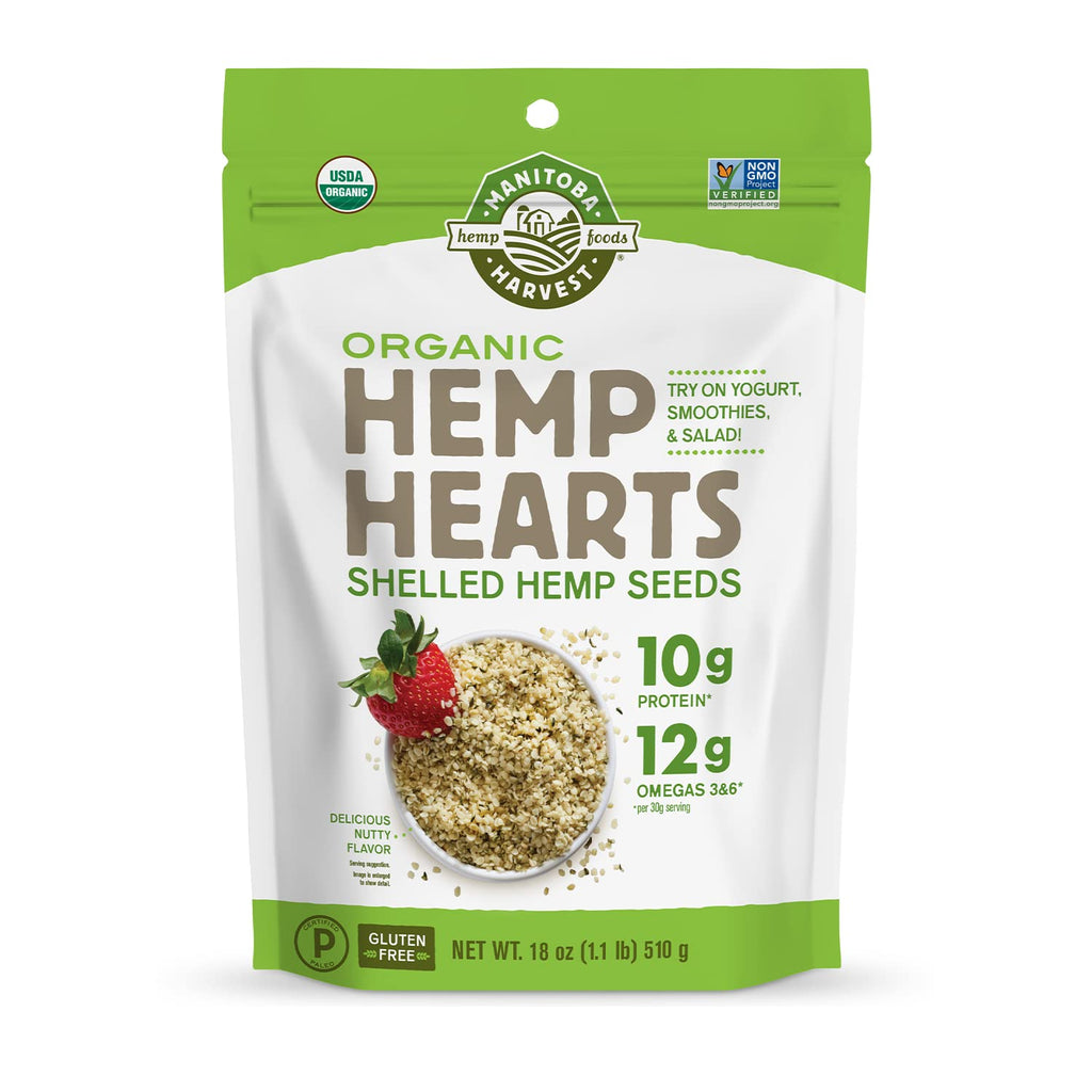 Buy now Manitoba Harvest Organic Hemp Hearts, Shelled Hemp Seeds - 7oz - 10g Plant Protein & 12g Omega 3 & 6 per 30g serving - Easy-to-Digest seeds with 9 Essential Amino Acids - Gluten Free, Vegan, Non-GMO at indiglob india