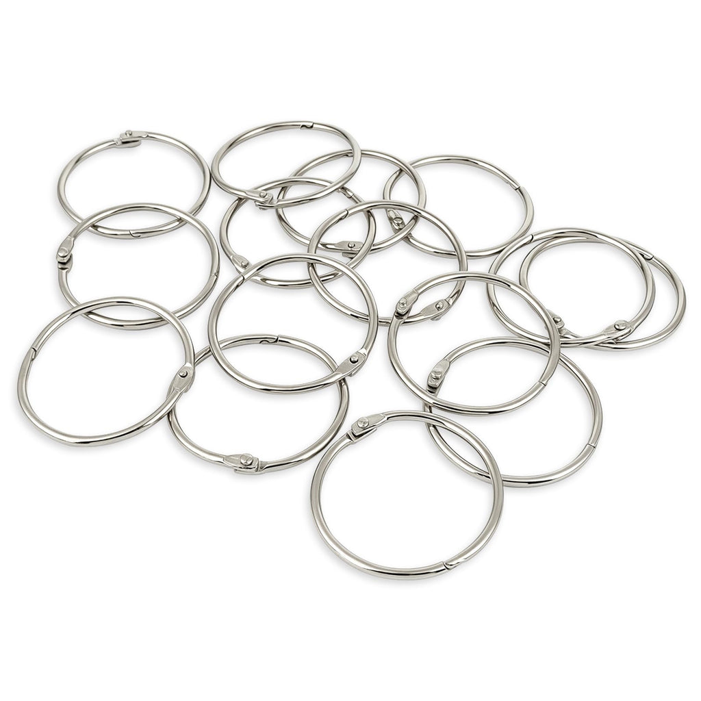 KTOJOY 2 Inch (15 Pack) Loose Leaf Binder Book Rings, with Metal Nickel Plated for Key,and Index Cards, for School, Home, or Office, Silver