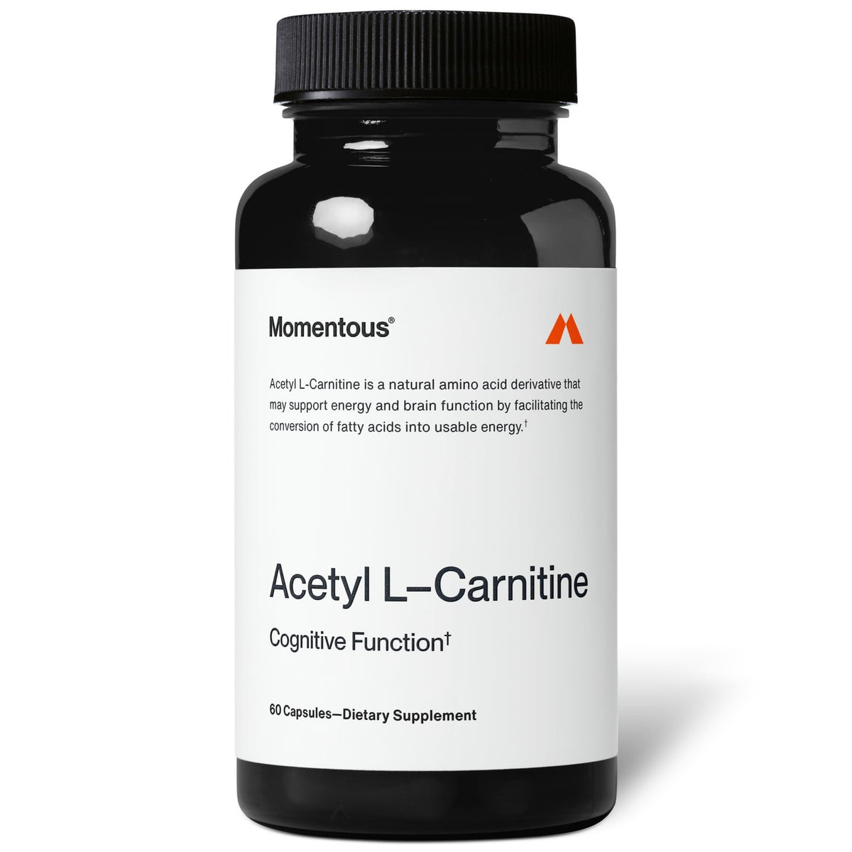 Momentous Acetyl L-Carnitine Supplement - Supports Brain Function & Energy Production - NSF Certified, GMO-Free, Gluten Free, 60 Servings