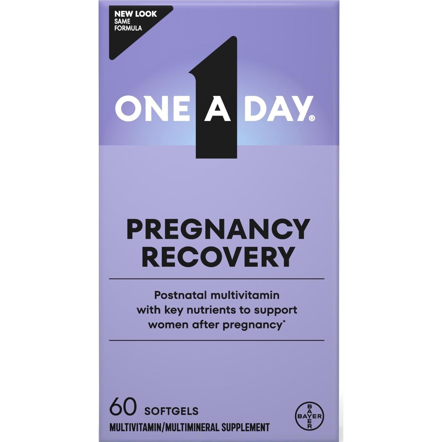 One A Day Postnatal Vitamins for Women, Postnatal Multivitamin with Folic Acid, Omega-3 DHA, B Vitamins, Support Immune Health, Breastfeeding, Post Partum Essential Nutrients for Women, 60 Ct