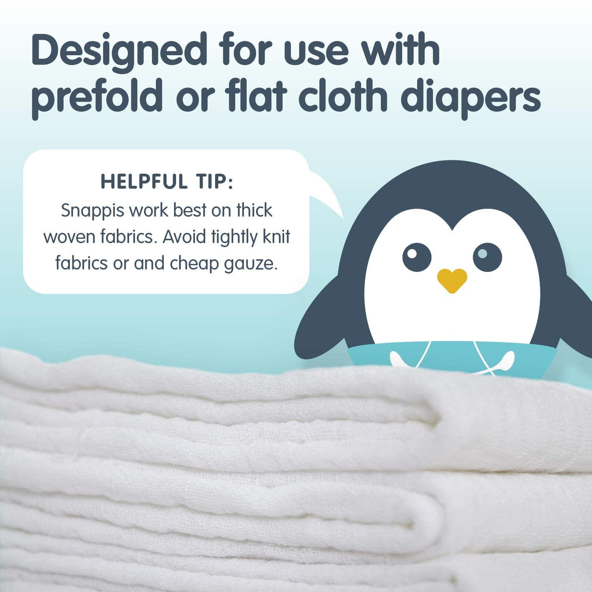 [Original 5-pack] Snappi Cloth Diaper Fasteners - Replaces Diaper Pins - Use with Cloth Prefolds and Cloth Flats