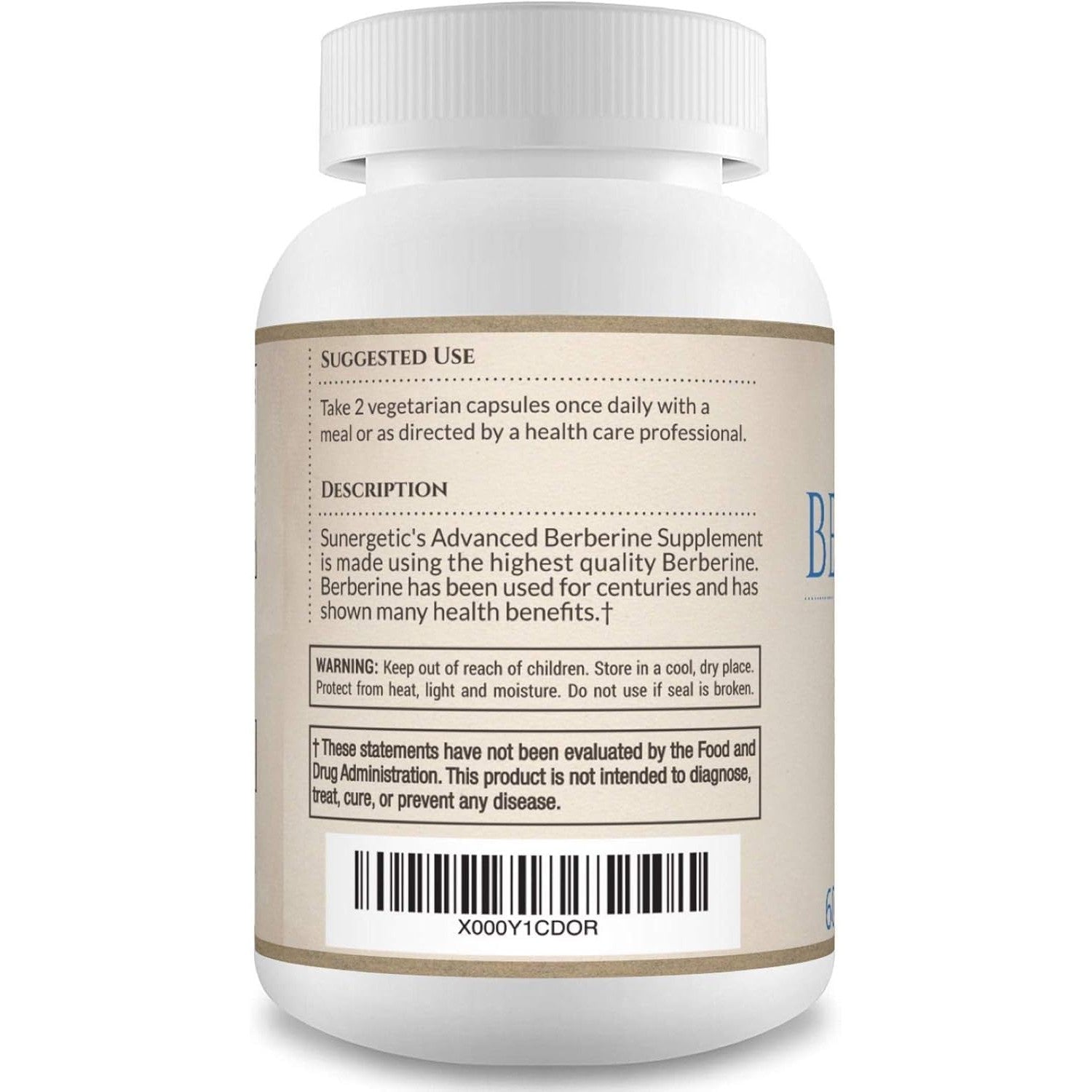 Berberine Supplement, Berberine HCl, 1,200 mg per Serving, 60 Capsules | Supports healthy glucose metabolism and metabolic wellness; 600 mg per vegetarian capsule from Berberis aristata