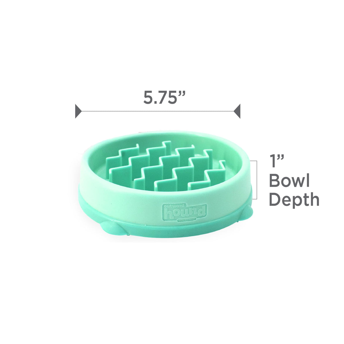 Outward Hound Fun Feeder Slo Bowl Dog Slow Feeder, Wave, Mint, 5.8"