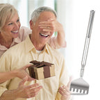 YIMICOO Extendable Back Scratcher for Men 3 Pack Portable Telescopic Metal Back Scratchers/Hand Massager with Pocket Clip for Thanksgiving, Birthday, Christmas Gifts