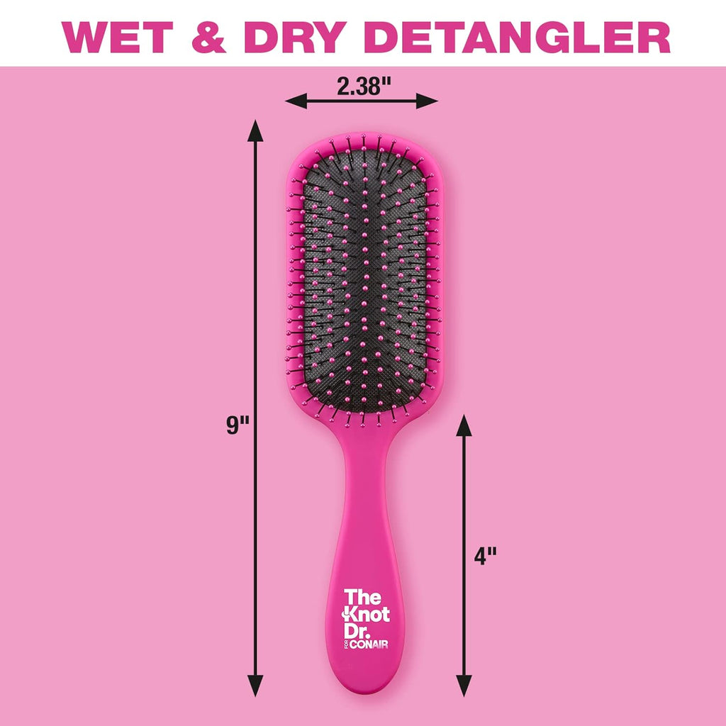 Buy now The Knot Dr. hair brush by Conair - Detangling hair brush - Removes Knots and Tangles in wet or dry Hair - hair brushes for women - Pink at indiglob india