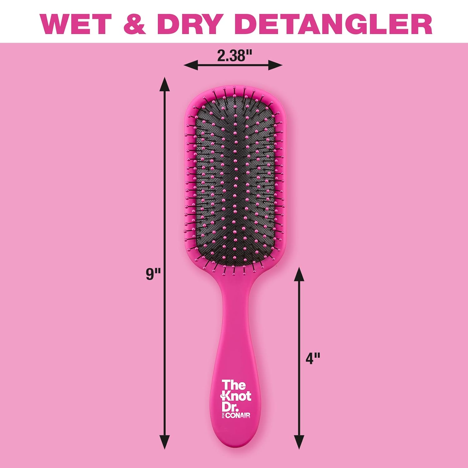 Buy now The Knot Dr. hair brush by Conair - Detangling hair brush - Removes Knots and Tangles in wet or dry Hair - hair brushes for women - Pink at indiglob india