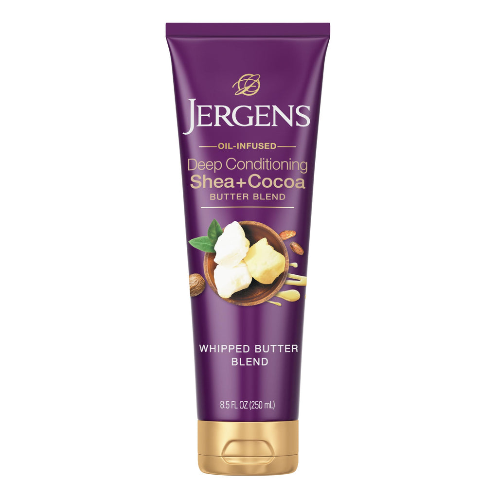 Jergens Shea and Cocoa Whipped Body Butter Lotion, Tone Enriching Hand And Body Lotion for Dry Skin, with Vitamins B3 & E, 8.5 Oz | Whipped Body Butter, Vitamins E & B3, Hydrates Deeply, Evens Skin Tone, Soft Smooth Feel