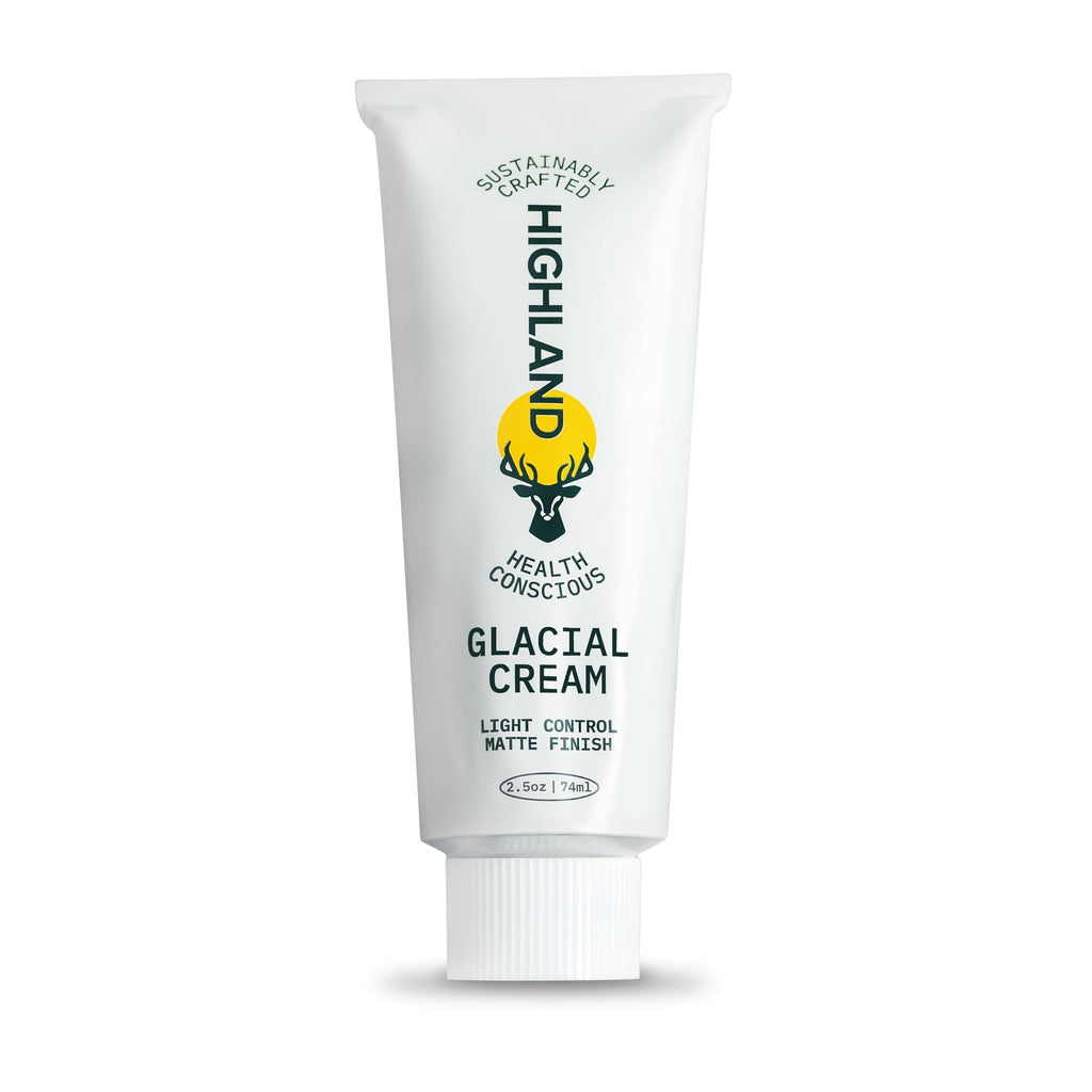 Highland Glacial Cream - Hair Styling Cream- Smooths, Hydrates, De-Frizzes, Texturizes & Defines - Low Hold Matte Finish for All Hair Types - Natural Ingredients that Boost Hair & Scalp Health- 2.5 oz