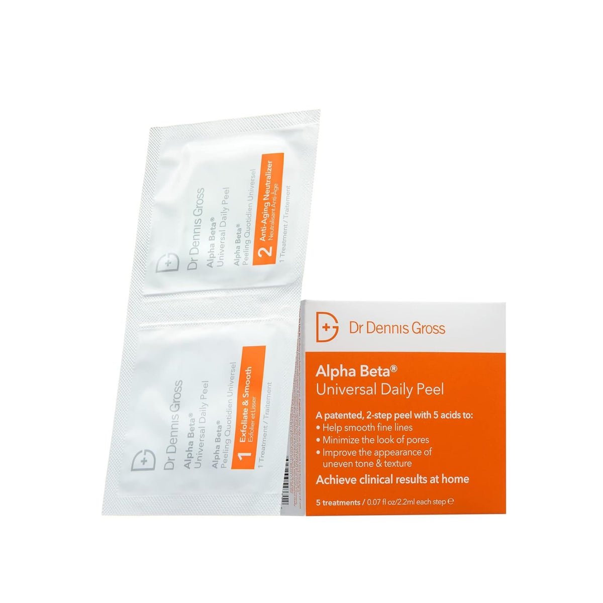Dr Dennis Gross Alpha Beta Universal Exfoliating Daily Peel - 5 Pack | Best for First-Time Peel Users, Fine Lines, Pores & Uneven Texture - Ideal for Most Skin Types
