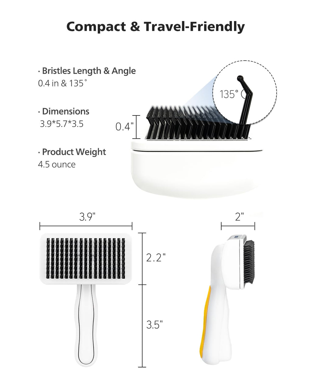 PETHROOM Self-Cleaning Slicker Brush for Dogs & Cats