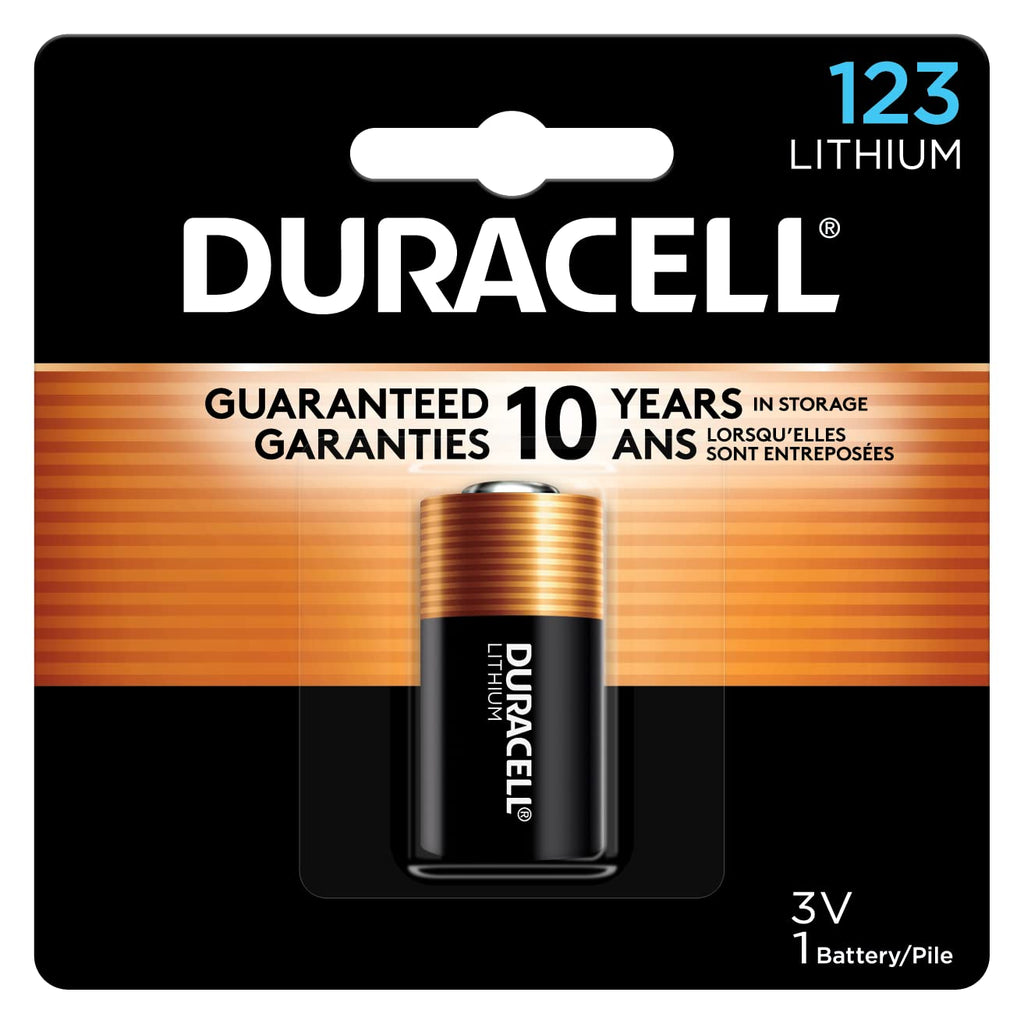 Buy now Duracell CR123A 3V Lithium Battery, 2 Count Pack, 123 3 Volt High Power Lithium Battery, Long-Lasting for Home Safety and Security Devices, High-Intensity Flashlights, and Home Automation at indiglob india