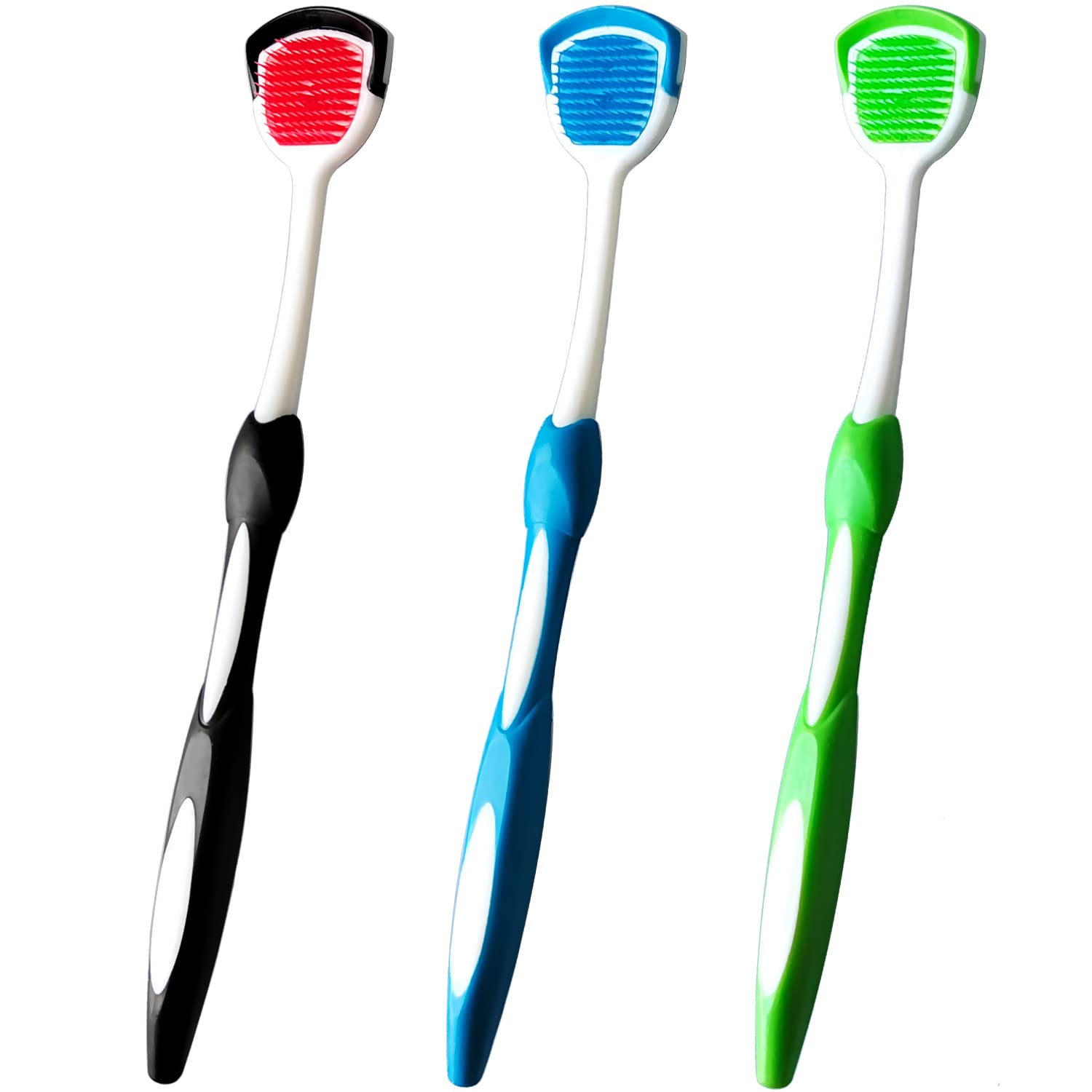 Buy now Tongue Brush, Tongue Scraper, Tongue Cleaner, Tongue Scraper Brush, Tongue Cleaner Brush, Tongue Brushes Helps Fight Bad Breath, 3 Tongue Scrapers, 3 Pack (Blue & Orange & Red) Black & Blue & Green at indiglob india