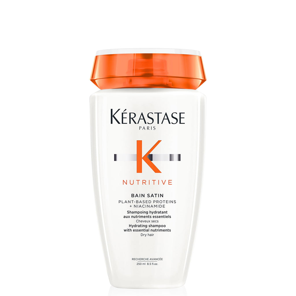 Kerastase Nutritive Bain Satin Shampoo | Gently Cleanses & Replenishes Moisture for Soft, Shiny Hair | With Plant-Based Proteins & Niacinamide | For Fine to Medium Dry Hair