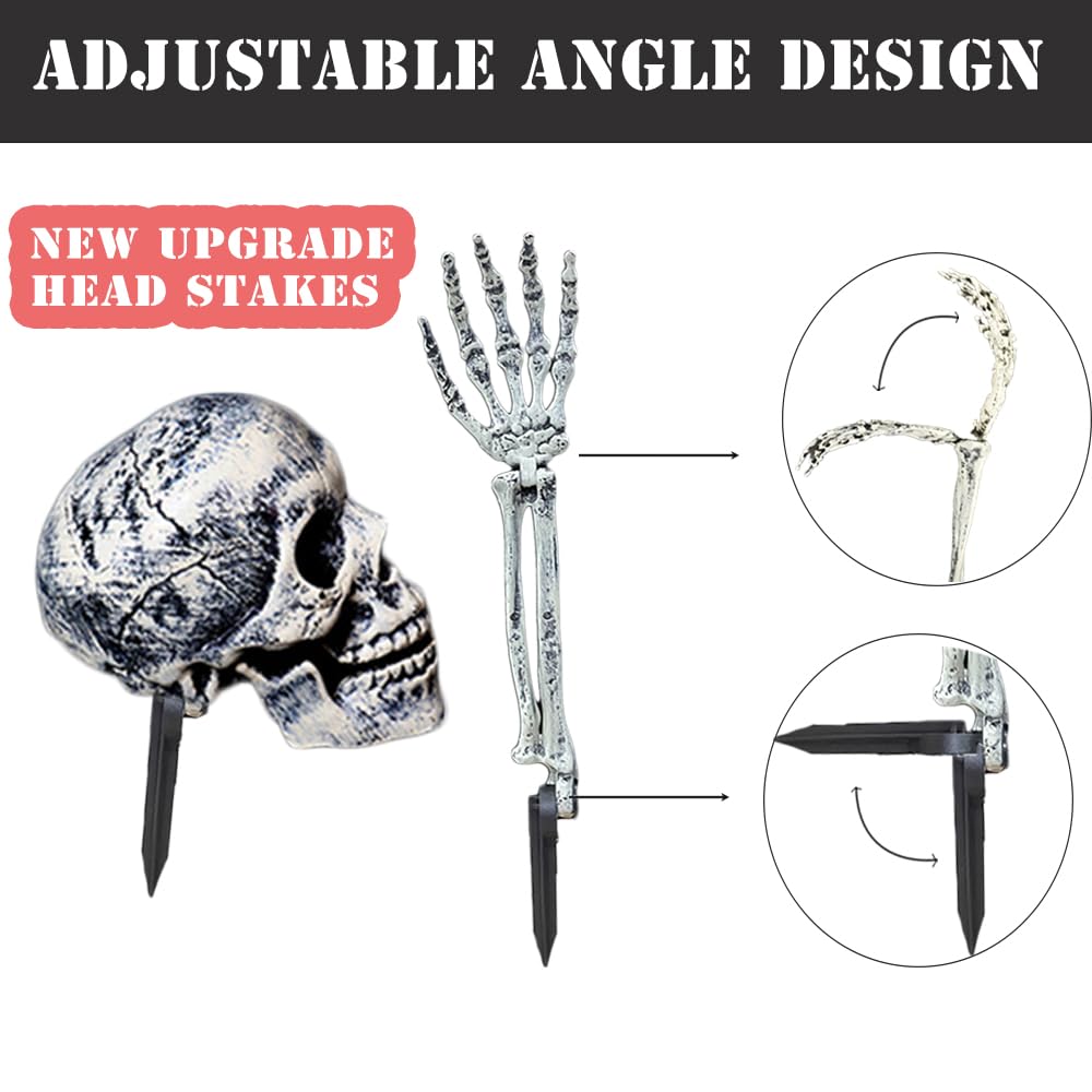 AISENO Realistic Skeleton Stakes Halloween Decorations for Lawn Stakes Garden Halloween Skeleton Decoration Outdoor