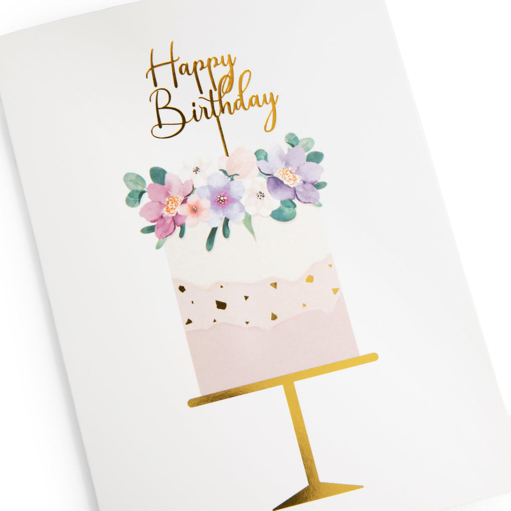 Birthday Cards for Women Happy Birthday Card, Birthday Card for Wife, Mom & Girlfriend, Elegant 5x7 Gold Foil Card