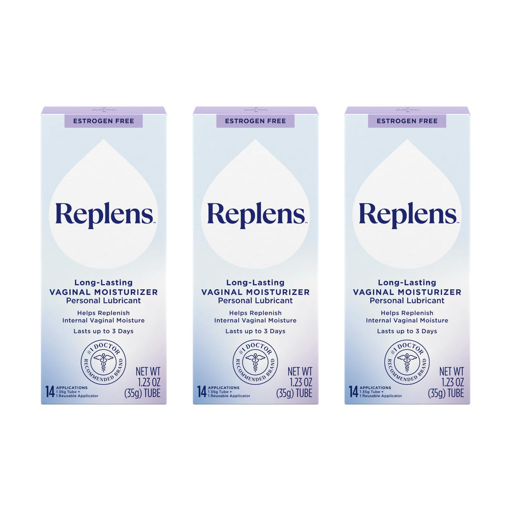 Replens Long-Lasting Vaginal Moisturizer, Relieves Vaginal Dryness for Up to 3 Days, Fragrance Free, 14 Applications (Pack of 3)