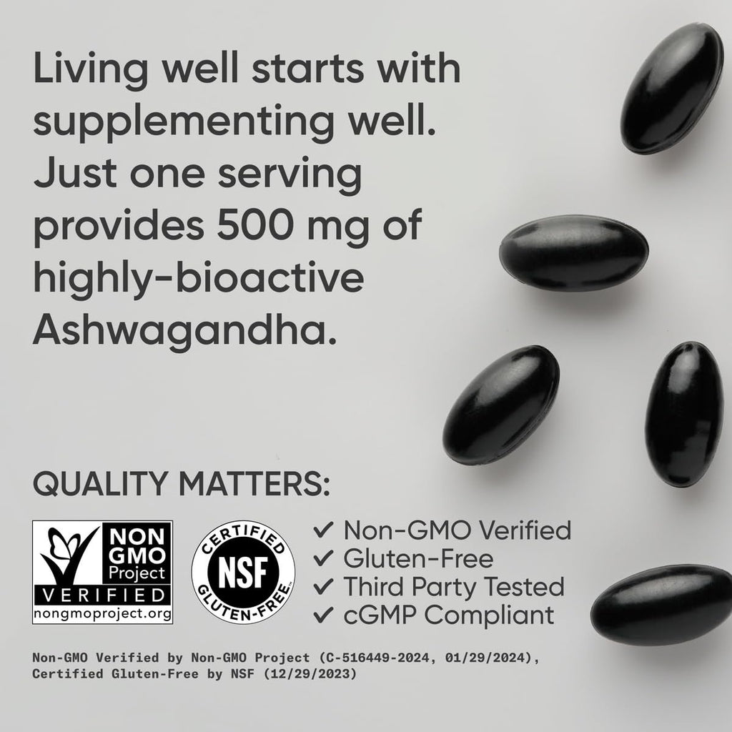 Sports Research® Ashwagandha w/Coconut MCT Oil, 120 Softgels | Natural Ayurvedic Adaptogen w/ Shoden® Ashwa for Relaxation, Calm & Sleep Support, 60 Servings