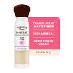 Hawaiian Tropic Mineral Powder Sunscreen Brush SPF 30, 0.15 Oz | Mineral sunscreen for face, Translucent matte finish, Travel size, Use under or over makeup, Non-comedogenic