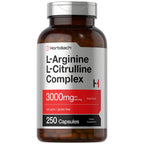 Horbäach L-Arginine L-Citrulline Complex | 3000mg | 250 Capsules | Non-GMO, Gluten Free Supplement