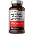 Horbäach L-Arginine L-Citrulline Complex | 3000mg | 250 Capsules | Non-GMO, Gluten Free Supplement