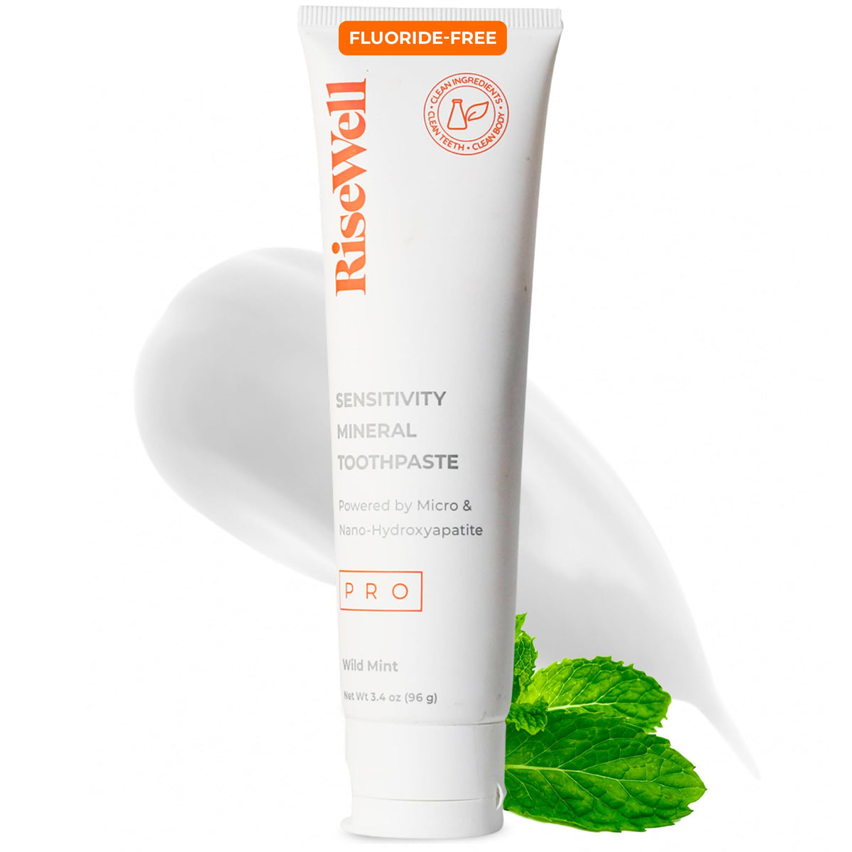 RiseWell PRO Nano Hydroxyapatite Toothpaste Fluoride Free, Wild Mint, 3.4oz