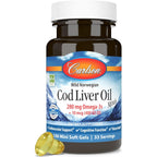 Buy now Carlson - Cod Liver Oil Minis, 280 mg Omega-3s + Vitamins A & D3, Heart Support & Cognitive Function, Vision Health, 100 Mini Softgels at indiglob india