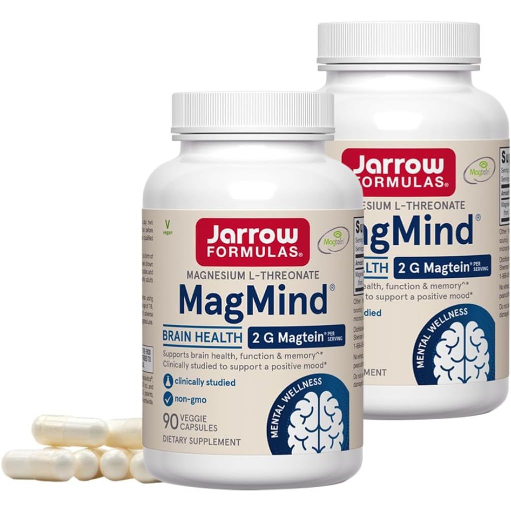 Buy now Jarrow Formulas MagMind - 90 Capsules - Includes Magnesium L-Threonate (Magtein) - Supports Brain Health & Function - 30 Servings 90 Count (Pack of 2) at indiglob india