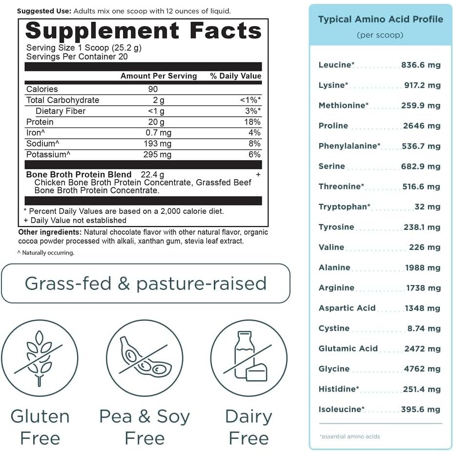 Buy now Ancient Nutrition Protein Powder Made from Real Bone Broth, Chocolate, 20g Protein Per Serving, 20 Serving Tub, Gluten Free Hydrolyzed Collagen Peptides Supplement, Great in Protein Shakes at indiglob india