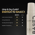 BASED Curl Mousse - Instant Volume & Definition with Flexible Hold - Lightweight Formula with Agave & Rice Protein - Non-Toxic, Silicone Free for All Curl Types (6.8 fl oz, Pack of 1)
