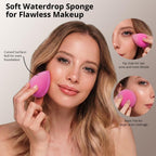 BEAKEY Makeup Brushes set with 2 Blending Sponges,10 Brush Face and Eye Set | Beginner-friendly face and eye tools with soft synthetic fibers for light,buildable coverage from foundation to eyeshadow