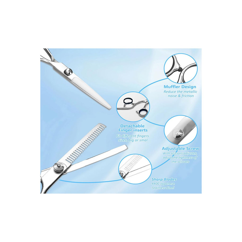 Hair Cutting Scissors, Thinning Shears Kit. Premium Stainless Steel Salon Scissors, Edge Scissor, Razor.for Hairdressing, Salon and Home