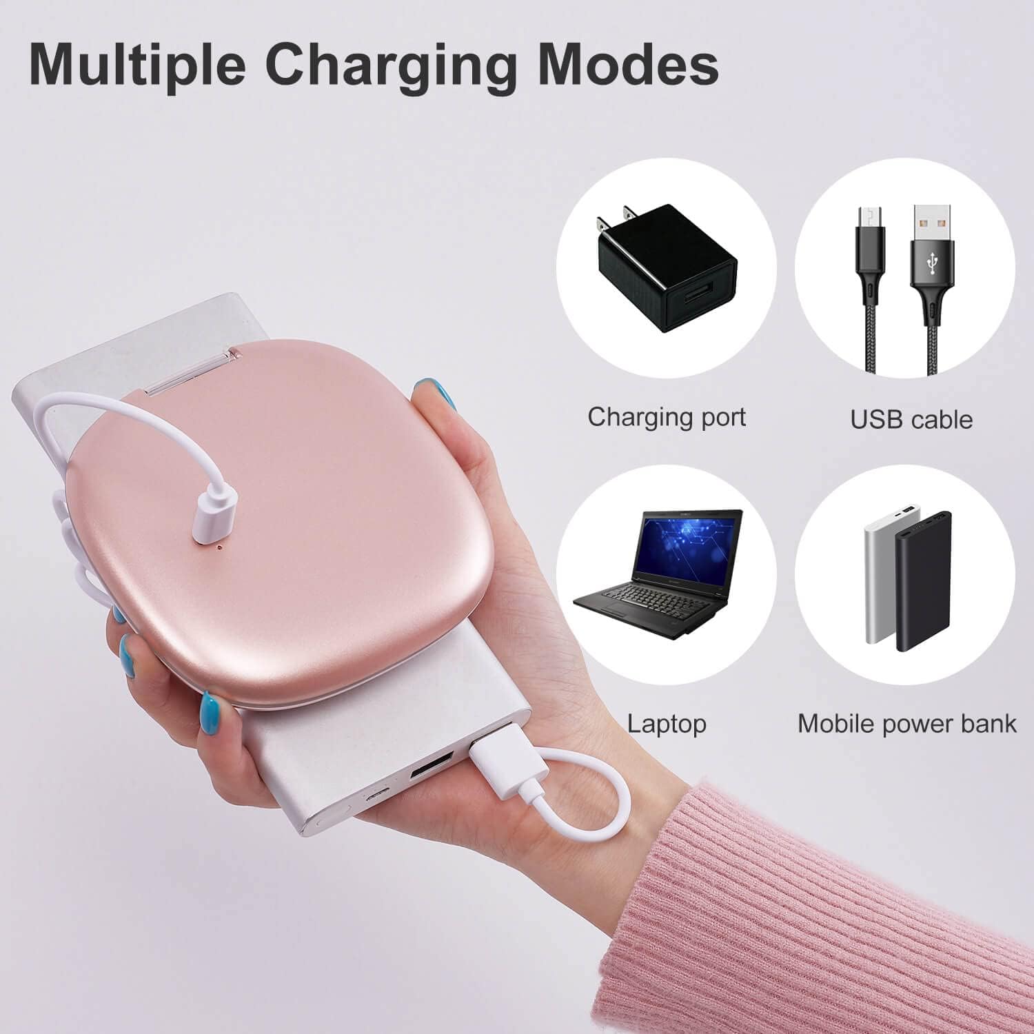 Buy now Mocado Compact LED Magnifying Makeup Mirror 4â€³ â€“ 1X/10X Double-Sided Dimmable Touch Mirror | USB Rechargeable Portable Travel Cosmetic (Rose Gold) at indiglob india