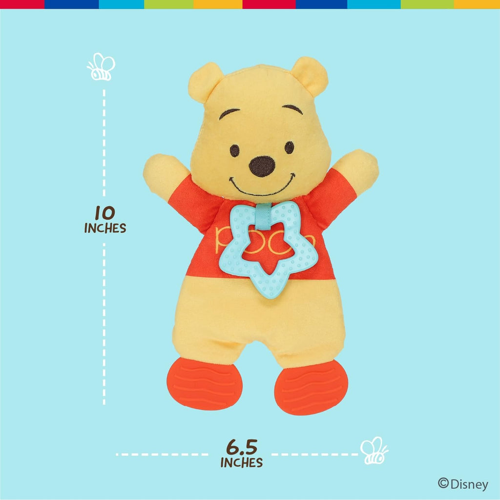 Disney Baby Winnie The Pooh Sensory Blanky with Crinkle and Teether Feet for Infant Baby Boys and Girls