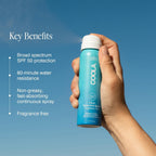 COOLA Organic Sunscreen SPF 50 Sunblock Spray, Dermatologist Tested Skin Care for Daily Protection, Vegan and Gluten Free, Fragrance Free