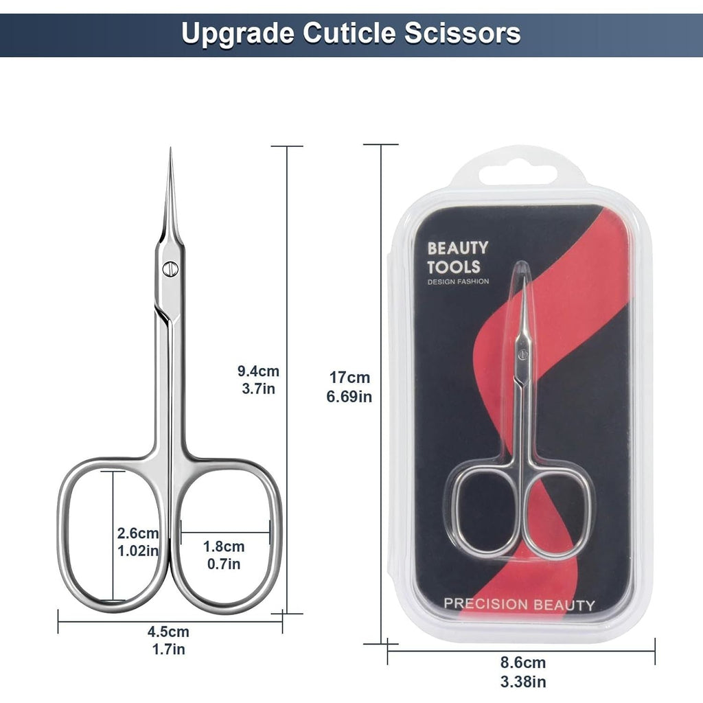 Buy now CGBE Cuticle Scissors Extra Fine Curved Blade, Super Slim Manicure Scissors for Cuticles Professional Small Scissors with Precise Pointed Tip Grooming Blades, Eyebrow, Eyelash, and Dry Skin - Silvery at indiglob india