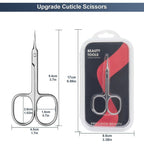 Buy now CGBE Cuticle Scissors Extra Fine Curved Blade, Super Slim Manicure Scissors for Cuticles Professional Small Scissors with Precise Pointed Tip Grooming Blades, Eyebrow, Eyelash, and Dry Skin - Silvery at indiglob india