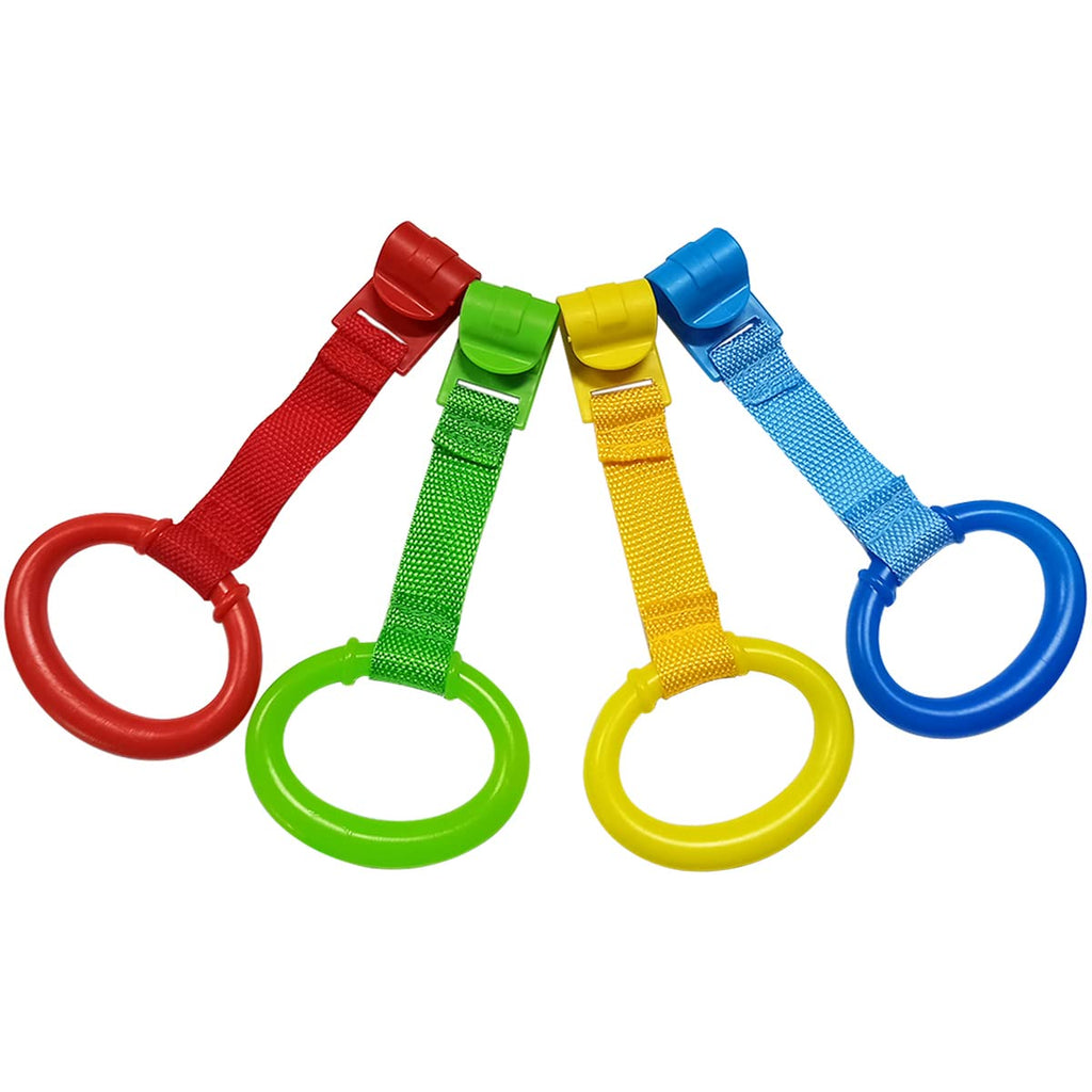 4 PCS Plastic Baby Crib Pull Rings Kids Walking Exercises Assistant Stand