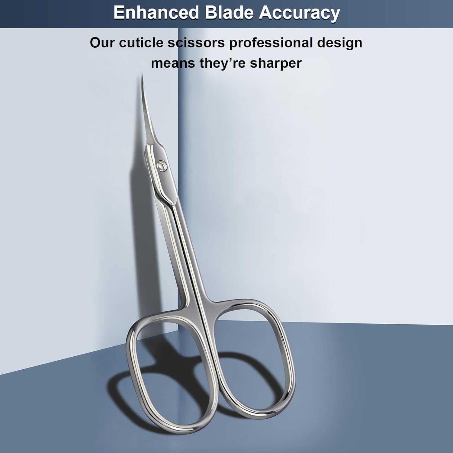 Buy now CGBE Cuticle Scissors Extra Fine Curved Blade, Super Slim Manicure Scissors for Cuticles Professional Small Scissors with Precise Pointed Tip Grooming Blades, Eyebrow, Eyelash, and Dry Skin - Silvery at indiglob india