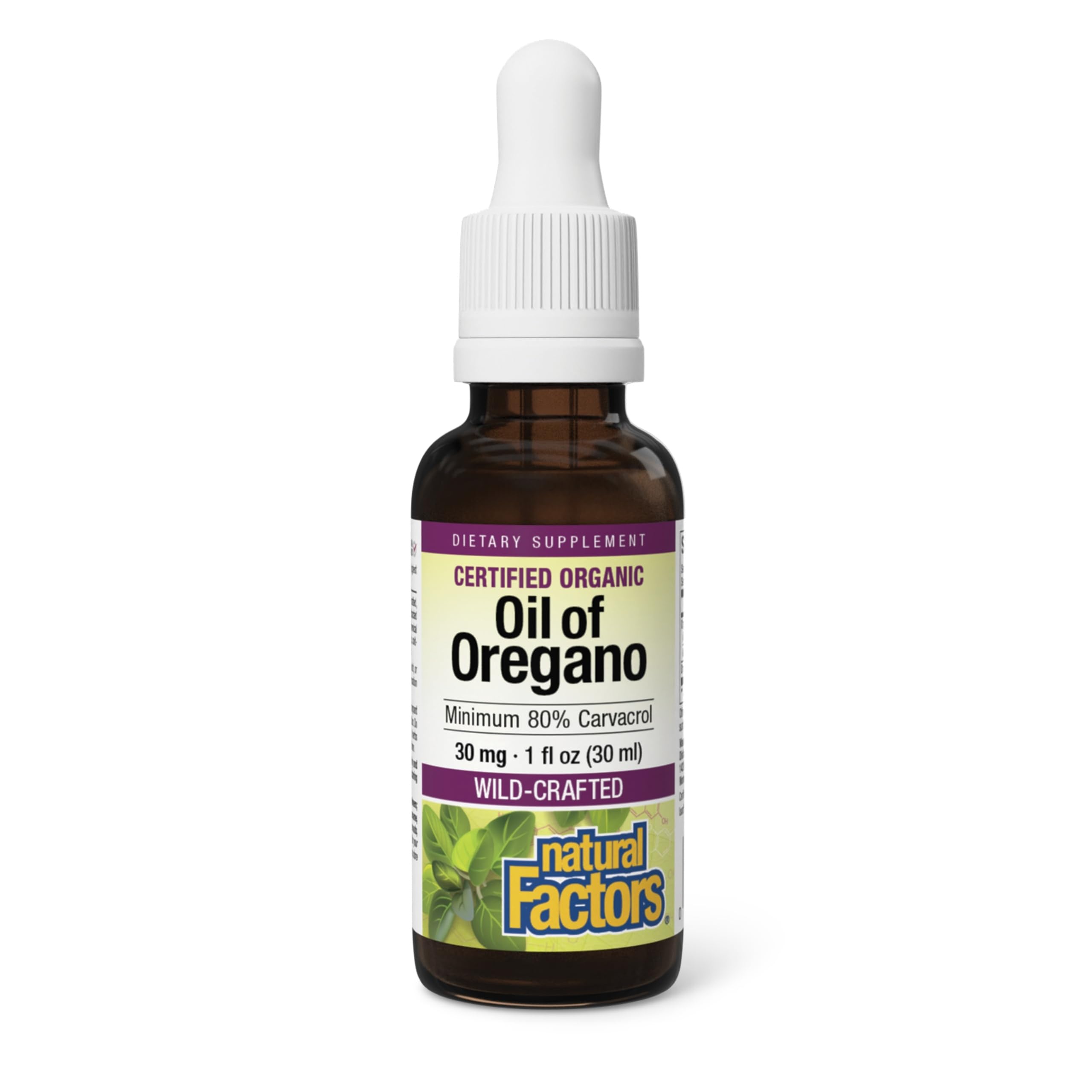 Natural Factors Oil of Oregano - Liquid Antioxidant Support Supplement for Immune Support - Easy Swallow Health Supplement with Non-GMO & Gluten-Free Formula - 2 fl oz (375 Servings)