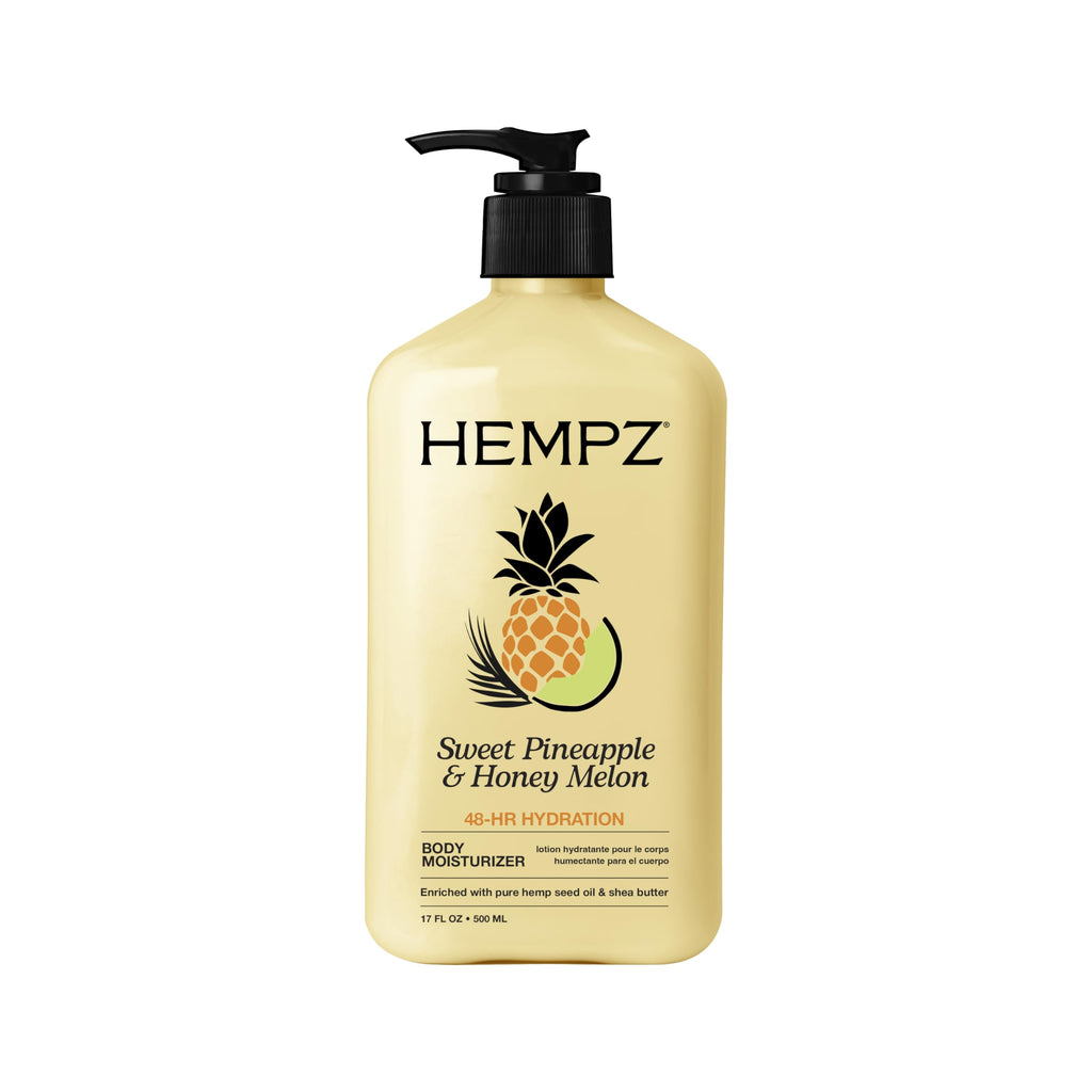 Buy now HEMPZ Triple Moisture Body Moisturizer, 17 Oz â€“ Hydrating Lotion Rich with Minerals, Vitamin C, & Hempseed Oil to Nourish & Repair Extremely Dry or Sensitive Skin for Body Sweet Pineapple & Honey Melon 17 Fl Oz (Pack of 1) at indiglob india
