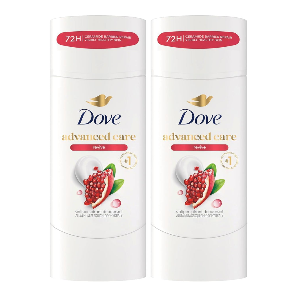 Dove Advanced Care Antiperspirant Stick Revive Pomegrante 2PK 2.6 oz | Advanced Care 72 hour sweat and odor protection for Women